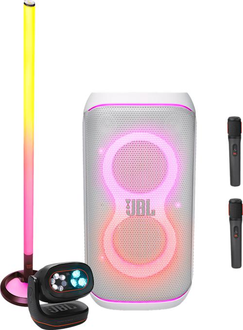 JBL PartyBox Club 120 mikeillä + Partylight Stick ja Beam