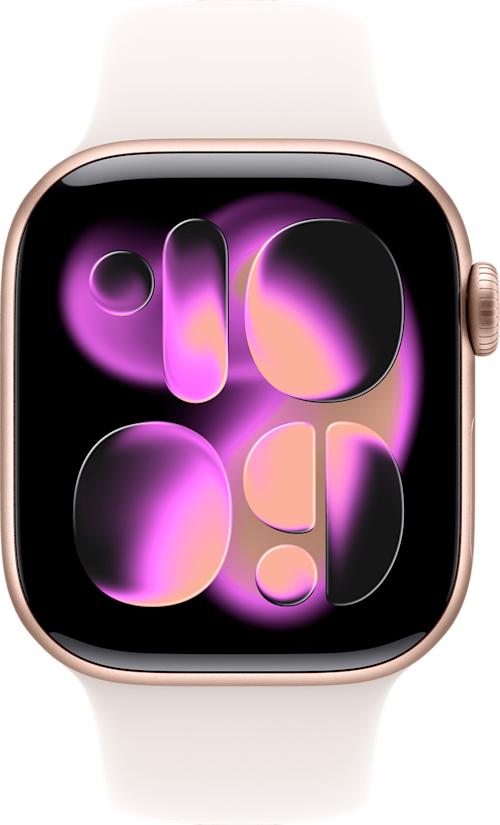 Apple Watch Series 11 GPS + Cellular 42 mm ruusukulta alumiinikuori ja punanhäivä urheiluranneke S
