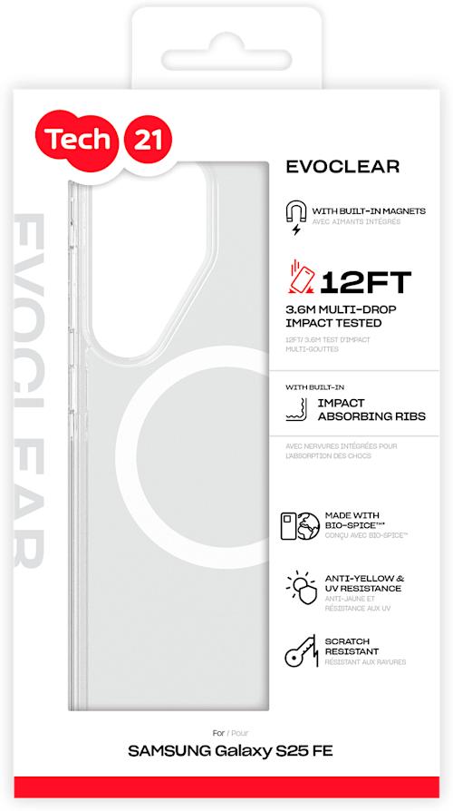 Tech21 Evo Clear Magnet Samsung Galaxy S25 FE Kirkas