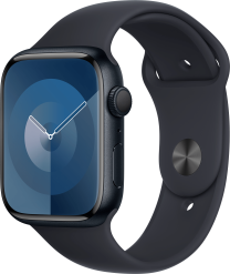 Apple Watch Series 9 GPS 45 mm keskiyö alumiinikuori/keskiyö urheiluranneke