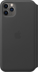Apple iPhone 11 Pro Max -nahkakotelo musta
