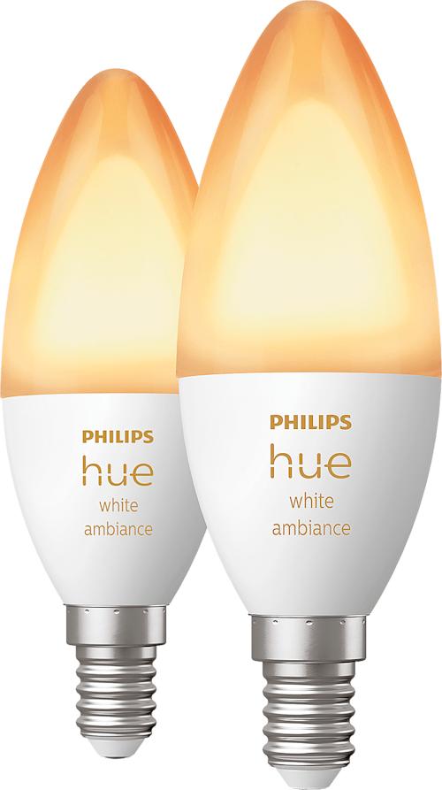 Philips Hue White Ambiance Kynttilälamppu E14-älylamppu 2 kpl