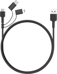 Aukey 3-in-1 -USB-johto (MFi Lightning, USB-C, micro-USB)