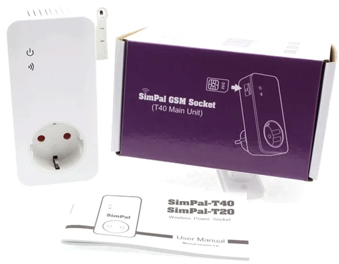 SimPal T40-V2 Etäohjattava pistorasia ja keskusyksikkö