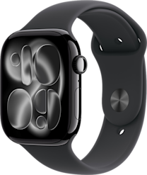 Apple Watch Series 11 GPS 46 mm peilimusta alumiinikuori/musta urheiluranneke