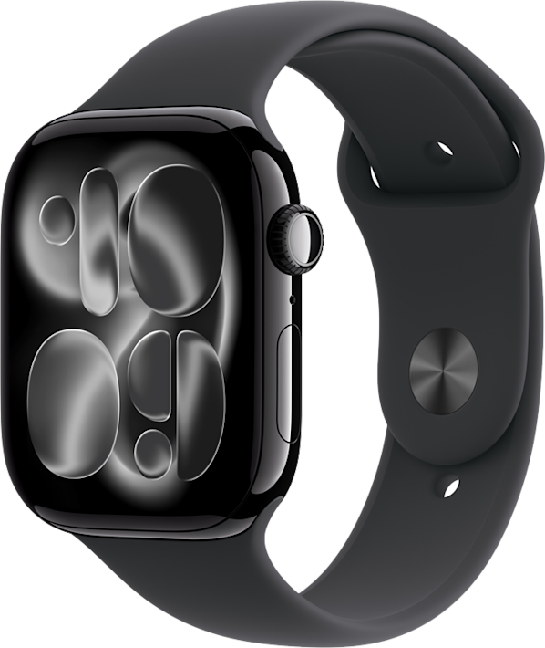 Apple Watch Series 11 GPS 46 mm peilimusta alumiinikuori/musta urheiluranneke