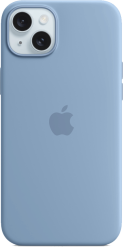 Apple iPhone 15 Plus -silikonikuori MagSafe Talvensininen