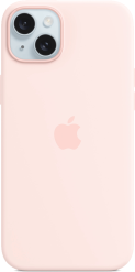 Apple iPhone 15 Plus -silikonikuori MagSafe Vaaleanpunainen