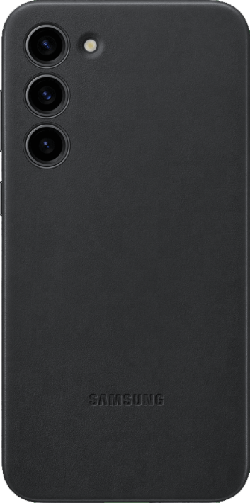 Samsung Galaxy S23+ -suojakuori Leather Cover Musta
