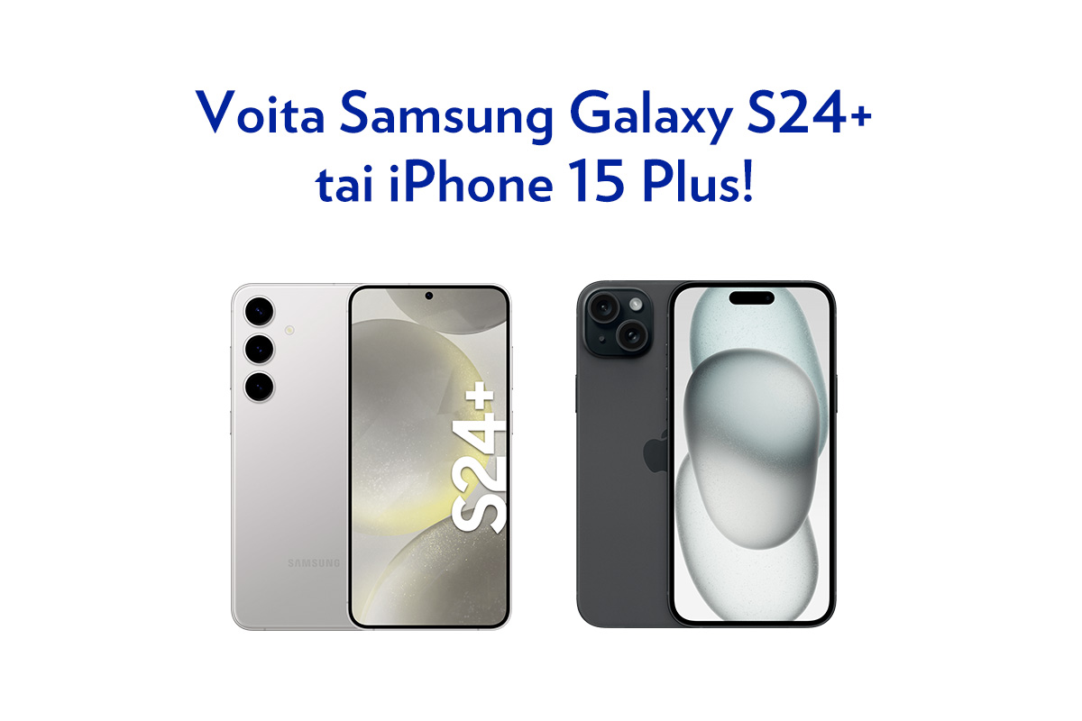 Voita Samsung Galaxy S24+ tai iPhone 15 Plus