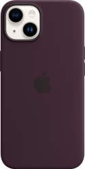 Apple iPhone 14 -silikonikuori MagSafe Mustaherukka