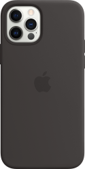 Apple iPhone 12/12 Pro silikonikuori MagSafe musta