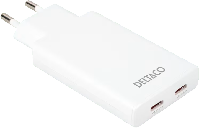 Deltaco 67W 2x USB-C -laturi