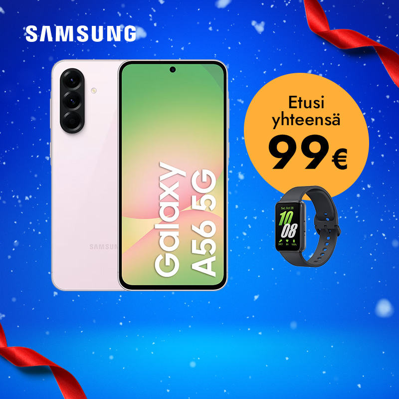 Galaxy A56 Elisa Etuhintaan ja kaupan päälle Galaxy Fit3