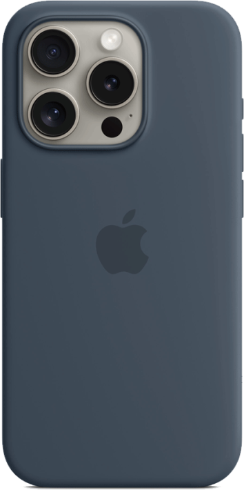Apple iPhone 15 Pro -silikonikuori MagSafe Myrskynsininen