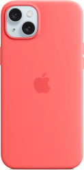 Apple iPhone 15 Plus -silikonikuori MagSafe Guavanpinkki