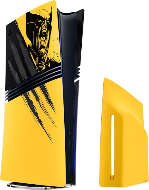Sony PS5 Pro Marvels Wolverine Battle Yellow Limited Edition -konsolin kuoret