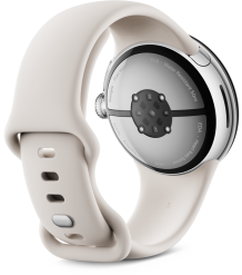 Google Pixel Watch 3 41mm 4G Polished Silver Aluminum/Porcelain-ranneke