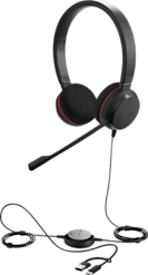 Jabra Evolve 20 Stereo MS USB-C/USB-A -langalliset kuulokkeet