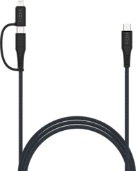 FIXED 2in1 60W USB-C/Lightning -kaapeli 1.2m musta