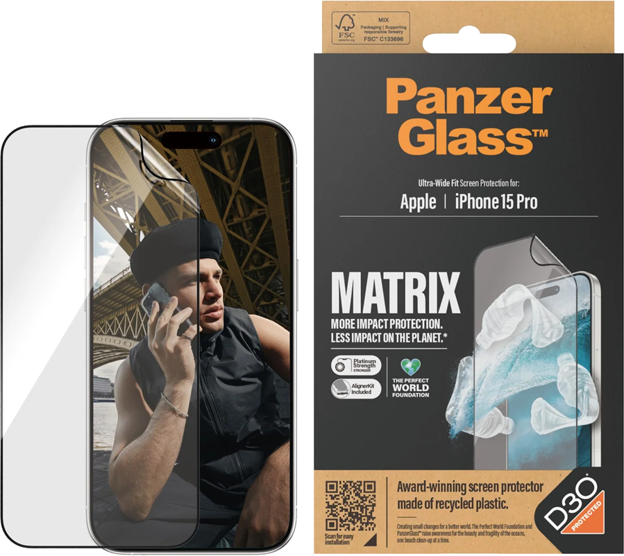 PanzerGlass Matrix Apple iPhone 15 Pro -näytönsuojalasi