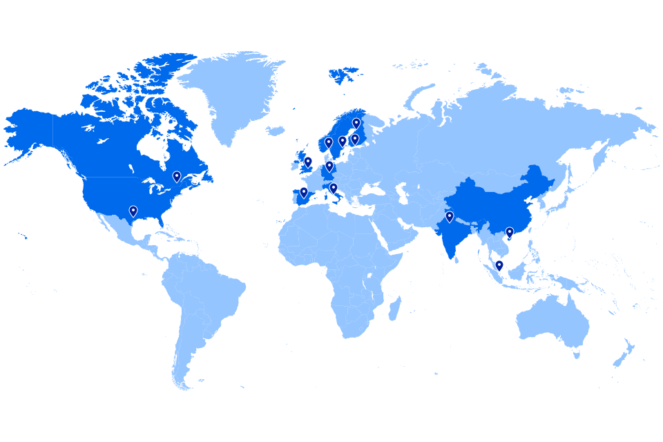 Elisa Videra's global organisation, spreads across North America, Europe, and APAC.
