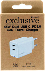 Insmat GaN 2x USB-C 45W -virtalähde