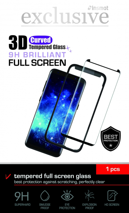 Samsung Galaxy S10 -näytönsuojalasi Insmat Brilliant Glass musta