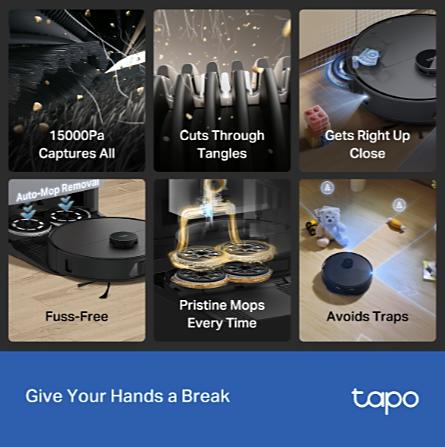 TP-Link Tapo RV50 Pro Omni Robotti-imuri