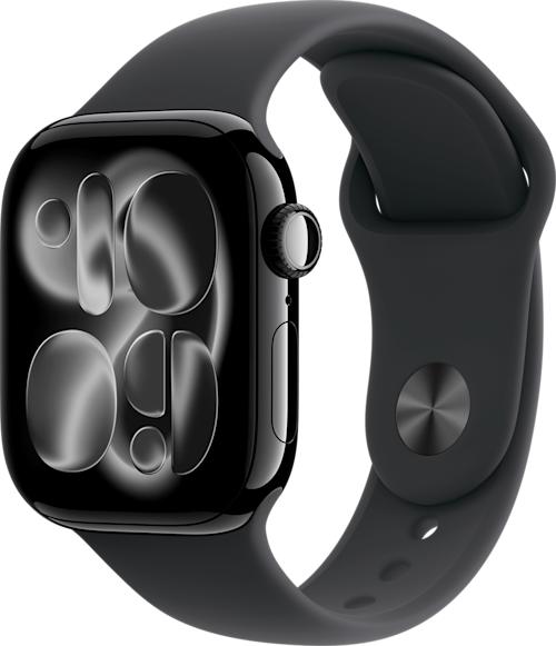 Apple Watch Series 11 GPS 42 mm peilimusta alumiinikuori ja musta urheiluranneke S