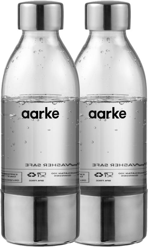 Aarke PET Polished Steel juomapullo 450 ml 2 kpl