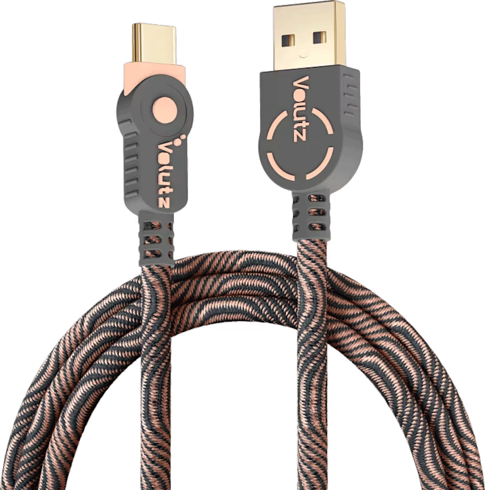 Volutz USB-C to USB 2.0 -kaapeli Rose gold 3m