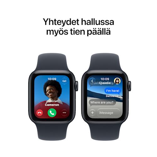 Apple Watch SE 3 GPS 44 mm keskiyönsininen alumiinikuori ja musteensininen urheiluranneke - M/L