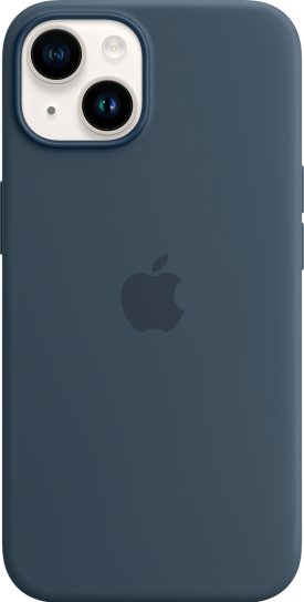 Apple iPhone 14 -silikonikuori MagSafe Myrskynsininen
