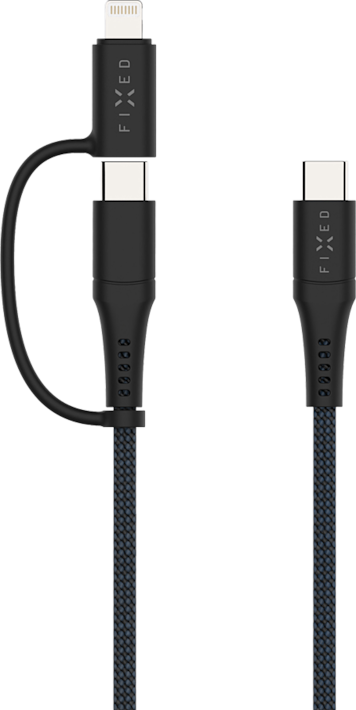 FIXED 2in1 60W USB-C/Lightning -kaapeli 1.2m musta