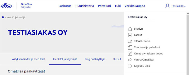 OmaElisa käyttäjähallinta | Elisa Yrityksille