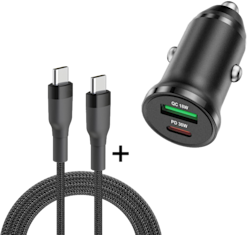 Insmat 30W+18W -autolaturi USB-C/USB-A -portti