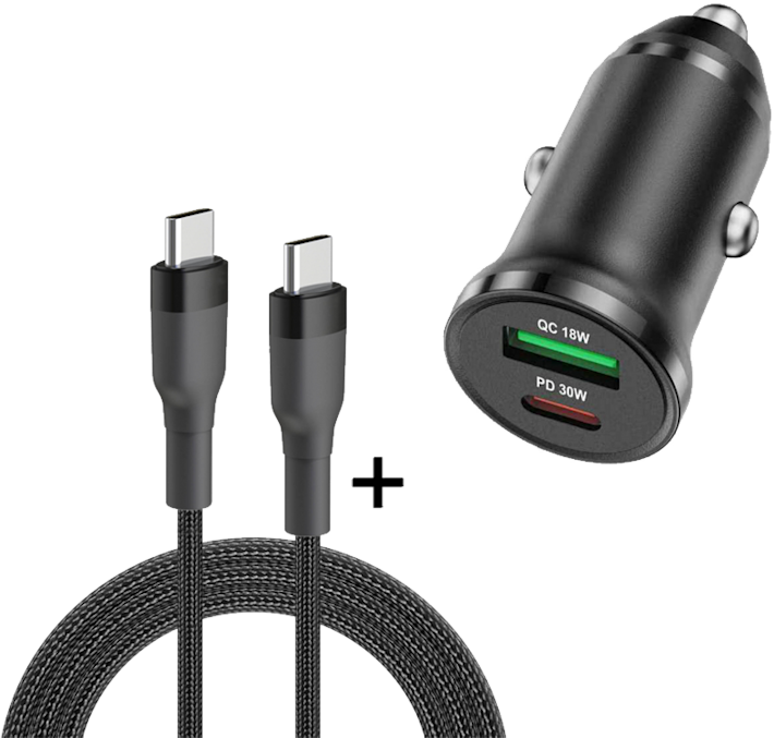 Insmat 30W+18W -autolaturi USB-C/USB-A -portti