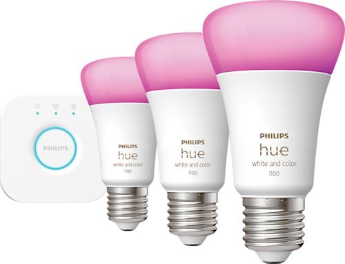 Philips Hue White and color ambiance 3 kpl E27-älylamppua ja Hue Bridge