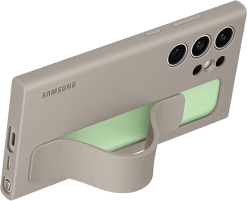 Samsung Galaxy S24 Ultra Standing Grip Case -suojakuori Ruskea