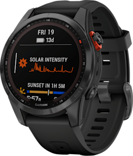 Garmin Fenix 7S Solar -GPS-urheilukello Tummanharmaa