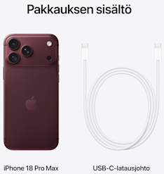 Apple iPhone 18 Pro Max 5G 1TB Viininpunainen
