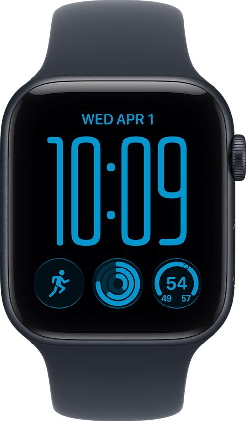 Apple Watch SE 3 GPS 44 mm keskiyönsininen alumiinikuori ja musteensininen urheiluranneke - M/L
