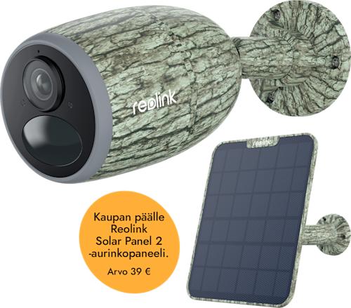 Reolink Go Series G330 akkukäyttöinen 4MP 4G-valvontakamera ulkokäyttöön (Go Plus maastokuvioitu)