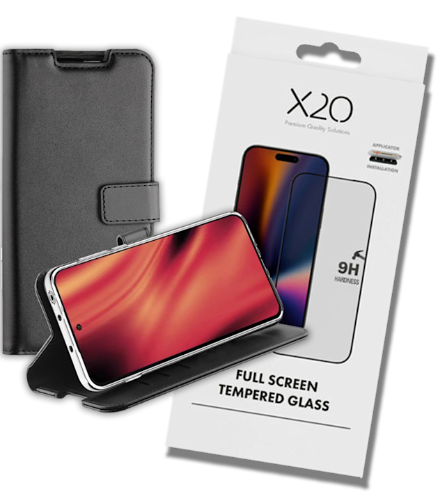 X2O Tarvikepaketti Galaxy XCover 7 -lompakkokotelo+panssarilasi