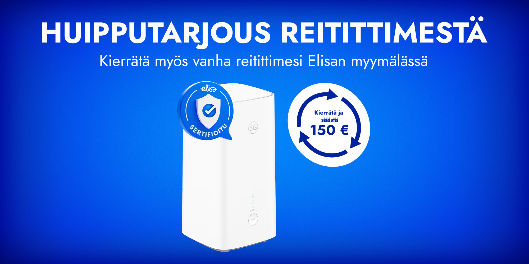 huipputarjous reitittimestä - kierrätä myös vanha reitittimesi Elisan myymälässä