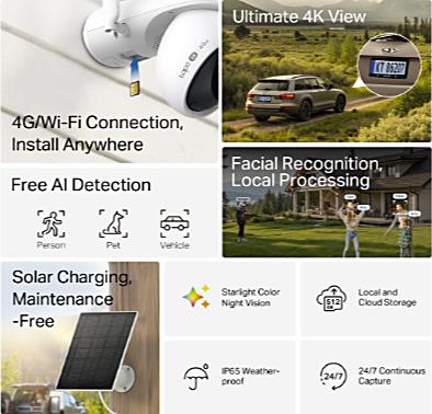 TP-Link Tapo C665G KIT 4G valvontakamera aurinkopaneelilla