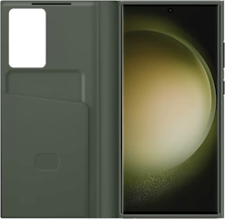 Samsung Galaxy S23 Ultra -suojakotelo Clear View Wallet Vihreä
