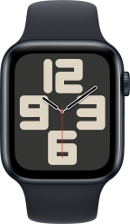 Apple Watch SE (2023) GPS 44 mm keskiyö alumiinikuori/keskiyö urheiluranneke