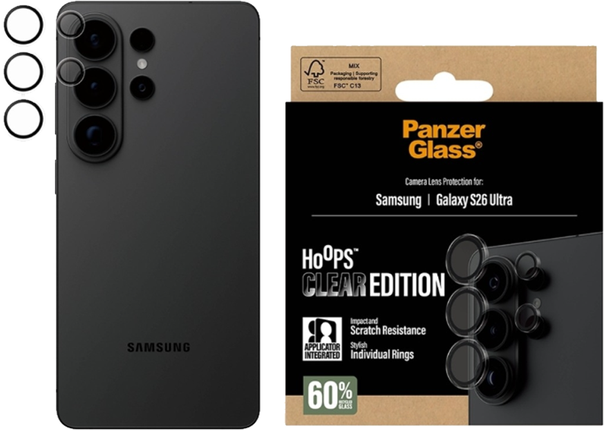PanzerGlass Samsung Galaxy S26 Ultra -kameran linssisuoja
